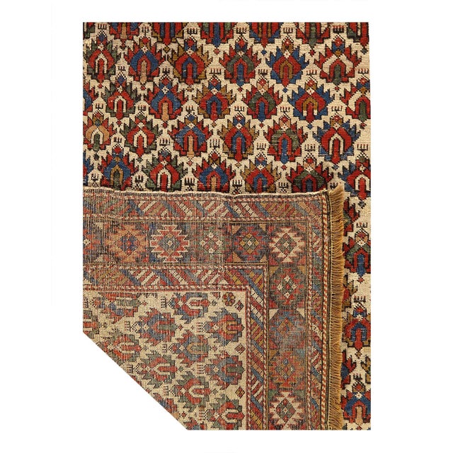 Traditional Antique Caucasian Kazak 3'6'' X 4'2'' For Sale - Image 3 of 3
