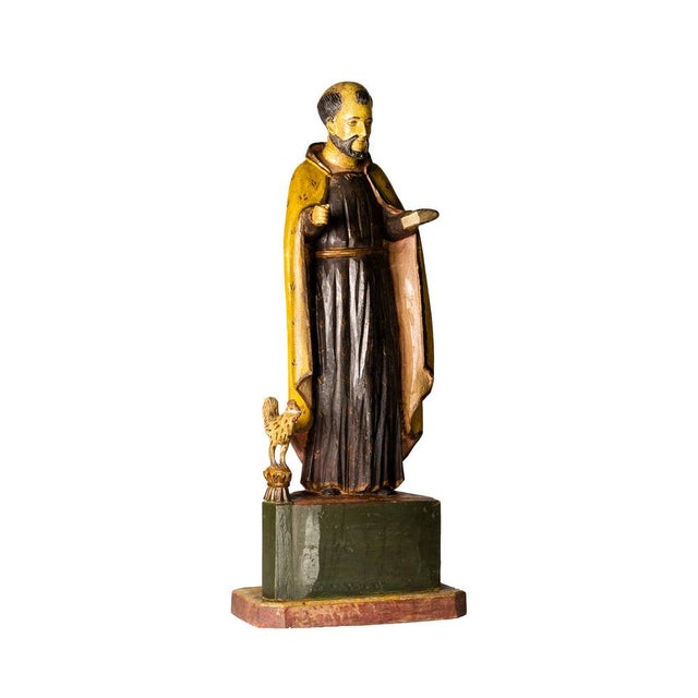Wood Saint Benedict Statue, Symbol of Faith & Guidance, 1980s, Wood For Sale - Image 7 of 10