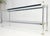 Two Tier Italian Glass Shelve Chrome 7 Brass 60" Console Sofa Table Finials MINT For Sale - Image 9 of 12