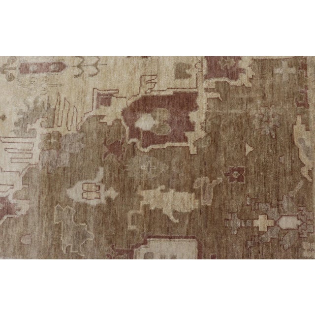 Indian Floral Medallion Oushak Area Rug by Keivan Woven Arts For Sale - Image 9 of 11