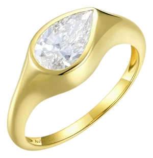 Kai Gloria Pear Lab Grown Diamond Ring in 14k Solid Gold (All Sizes Available)