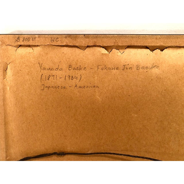 Paper Early 20th-Century Late Meiji~American Impressionist Signed Watercolor by Yamada Baske For Sale - Image 7 of 7