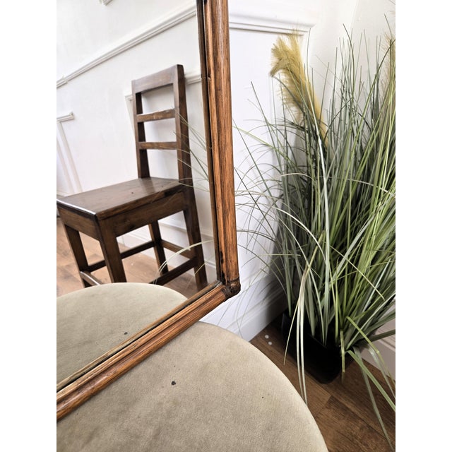 1960s Vintage Italian Bamboo Rattan Arched Wall Mirror, 1960s For Sale - Image 5 of 7