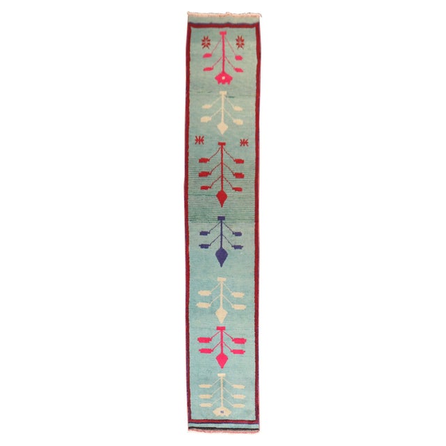 Mid 20th Century Narrow Turkish Runner - 1'11" x 11'4" For Sale In New York - Image 6 of 18