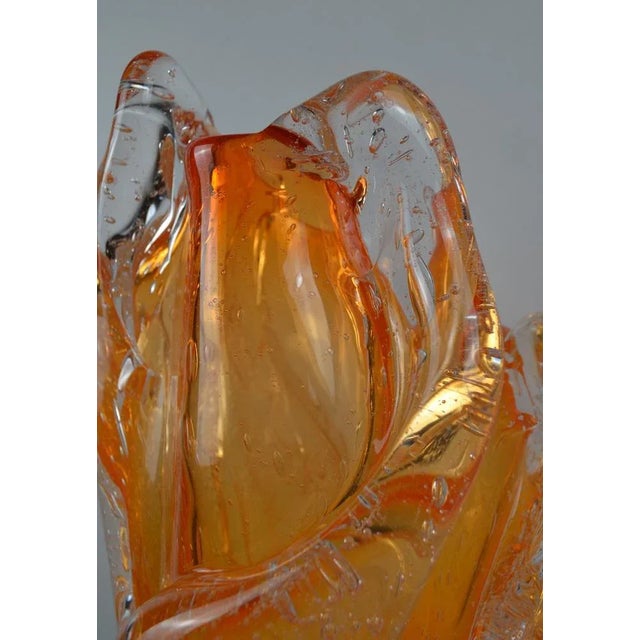 Orange Amorphous Eco-Crystal Vase from BF Glass Studio, 2017 For Sale - Image 8 of 10