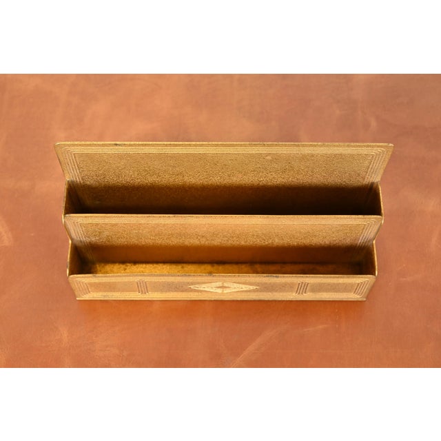 Tiffany Studios New York Graduate Bronze Doré Letter Rack For Sale In South Bend - Image 6 of 12