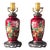 Red Ginbari Cloisonne Lamps Circa 1900-1920- A Pair For Sale