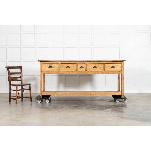 Georgian English Rustic Bleached Pine Dresser Base For Sale - Image 4 of 16