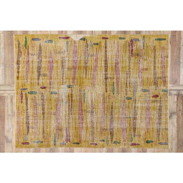 Zeki Muren Distressed Vintage Turkish Sivas Rug - 06'08 X 09'00 For Sale - Image 9 of 10