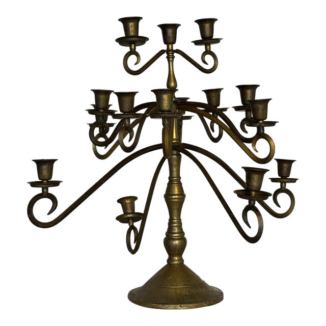 Vintage Solid Brass Candelabra For Sale