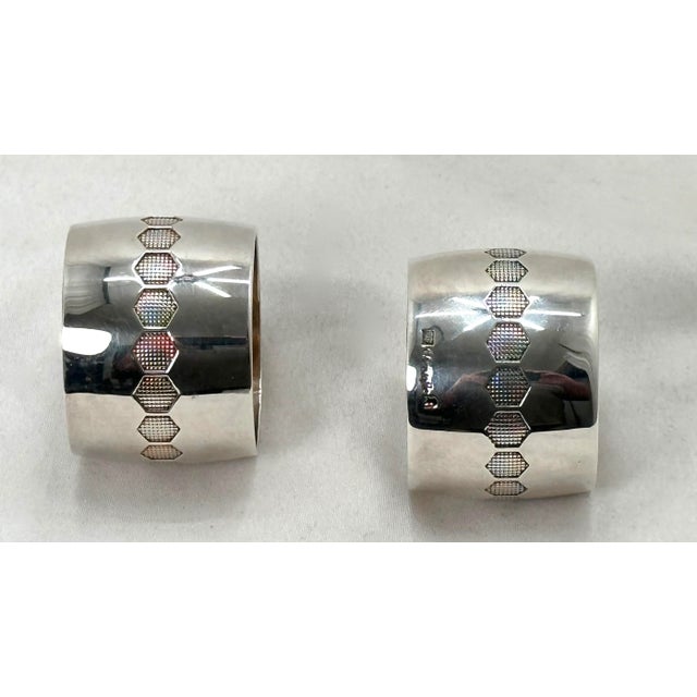 Christofle Fine Quality Vintage Signed Christofle France Silverplate Napkin Rings - a Matched Pair For Sale - Image 4 of 13