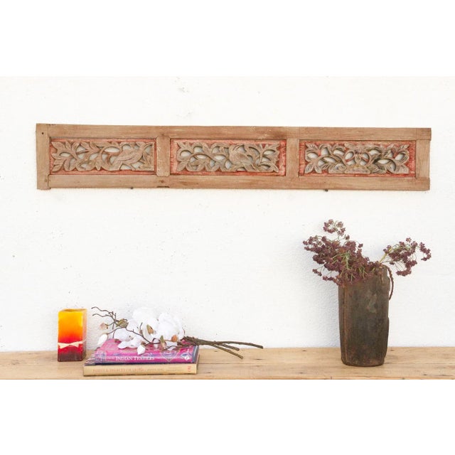 Wood 3-Panel Botanical Carved Wall Art For Sale - Image 7 of 7