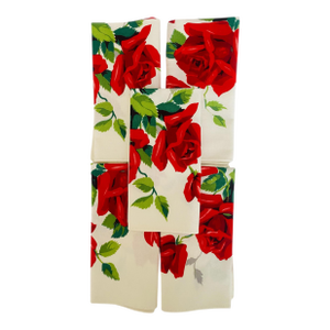 Vintage Wilendur Red Royal Rose Unused Napkins, Set/5
