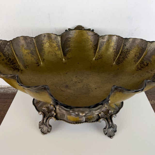 Antique Silverplate Centerpiece Bowl with Dragon Handles, 1890s For Sale - Image 16 of 17