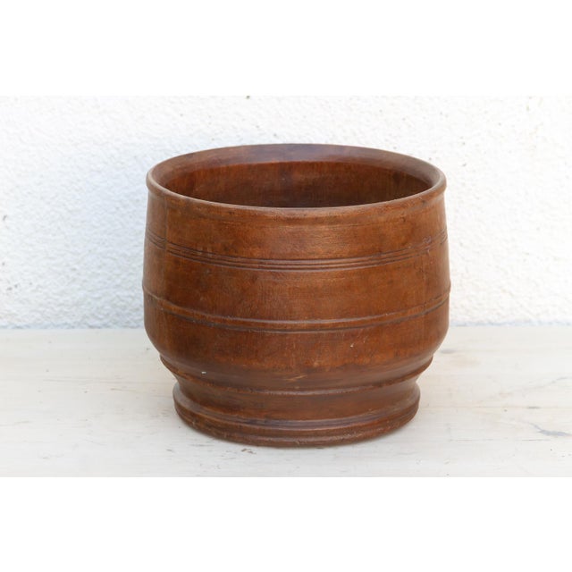 Rustic Antique Round Shape Colonial Kitchen Bowl For Sale - Image 3 of 9
