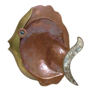 Los Castillo Style Mexican Copper Fish Dish For Sale