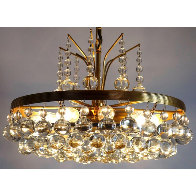 Brass and Glass Drop 8-Light Chandelier from Christoph Palme, 1960s For Sale - Image 12 of 13
