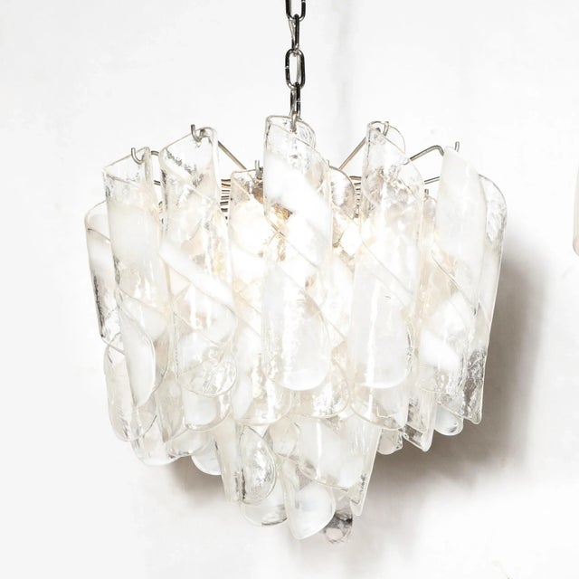 Mazzega Murano Mid-Century Modernist Hand-Blown Murano Glass Torciglioni Chandelier by Mazzega For Sale - Image 4 of 12
