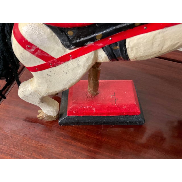 2000 - 2009 Hand-Carved Wooden Horse Figurines- Set of 2 For Sale - Image 5 of 7