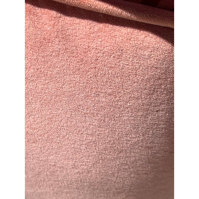 Pink Vintage Mid Century Modern Pair Heywood Wakefield Lounge Pink Velvet Armchairs Restored Art Deco Model M340c For Sale - Image 8 of 12