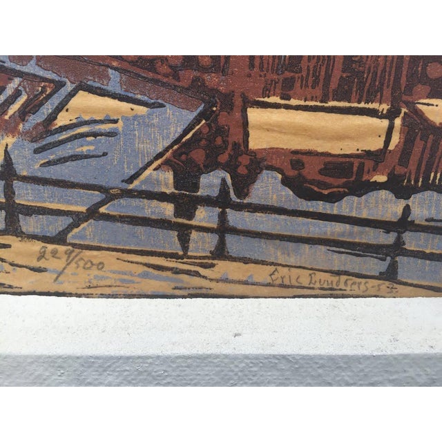 Original Block Print by Eric Lundberg 1953 | Chairish