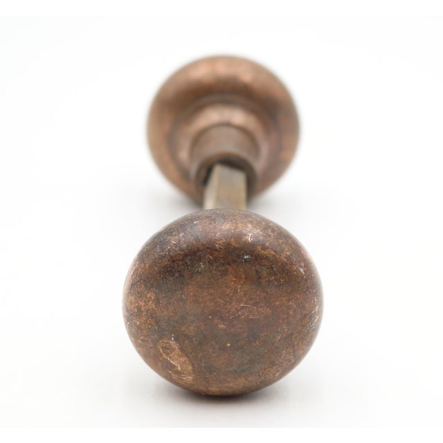 Metal Vintage Passage Traditional Brass & Steel Door Knob Set For Sale - Image 7 of 11