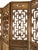 Wood Large Antique Asian Carved Elm Four Panel Folding Screen Room Divider For Sale - Image 7 of 18