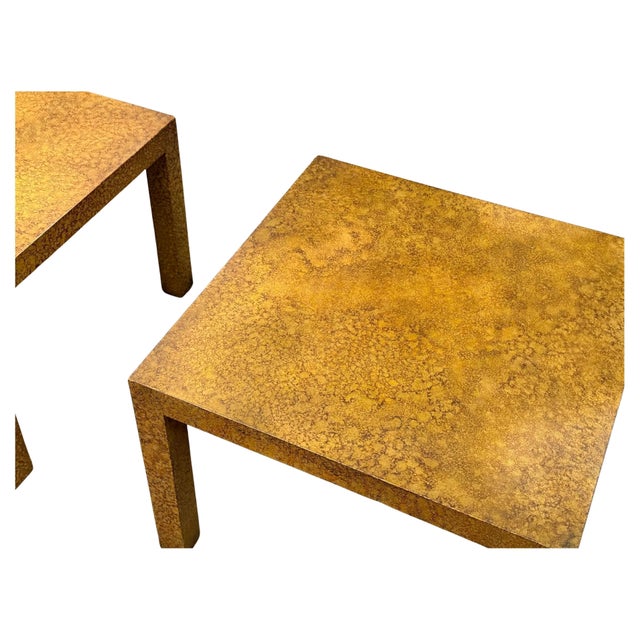 Wood Pair of Burl Wood End Tables Nightstands, Circa 1970s For Sale - Image 7 of 7