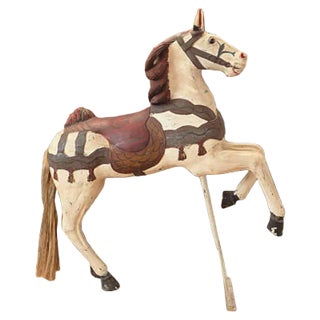 Carousel Horse in Hand Painted Wood, 1950s For Sale