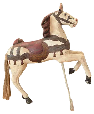 Carousel Horse in Hand Painted Wood, 1950s