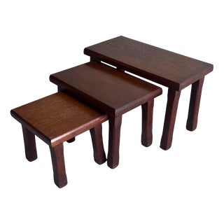 Brutalist Nesting Tables, 1970s, Set of 3 For Sale