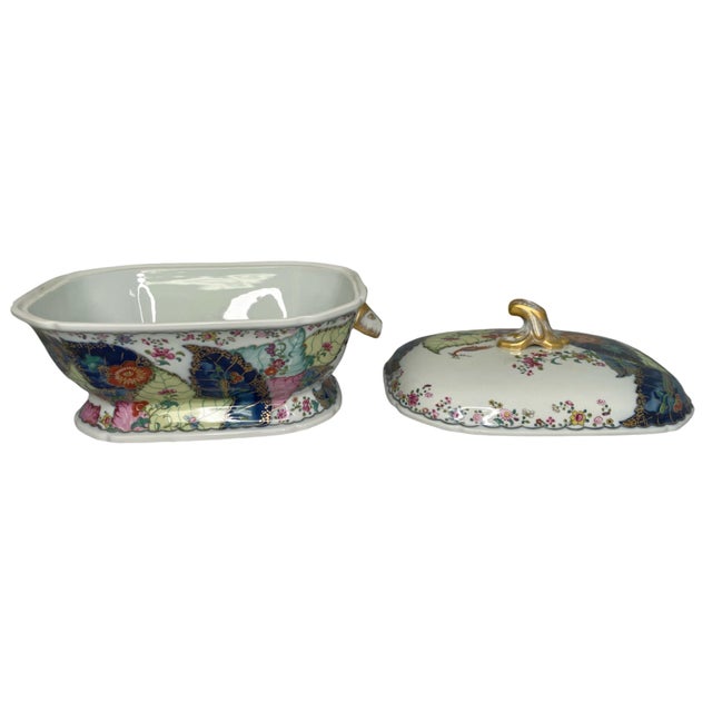 Traditional 1980s Mottahedah Rectangular Tobacco Soup Tureen For Sale - Image 3 of 7