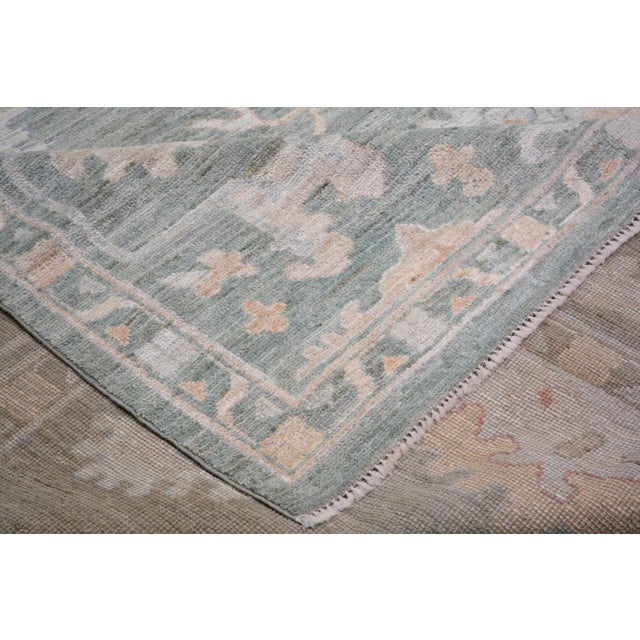 Turkish Oushak Hand Knotted Wool Rug, 12'1"x15'1" For Sale - Image 4 of 5