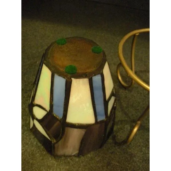Mid-Century Modern Vintage Stained Glass Holder for Plants For Sale - Image 3 of 9