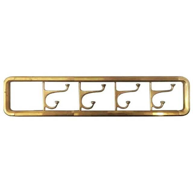 Gold Art Deco Folding Rack with Four Bronze Hooks, 1930s For Sale - Image 8 of 8
