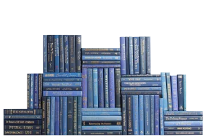 Decorative Books - Denim & Gold Book Wall - Set of 75 Blue Books