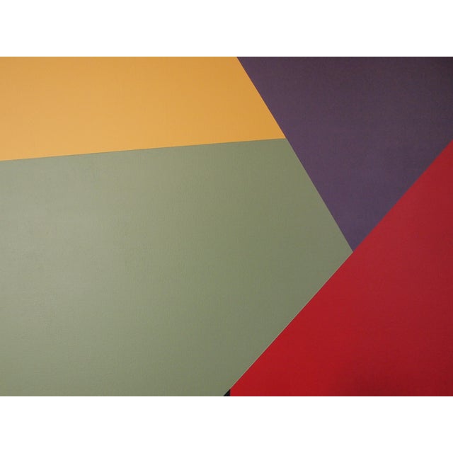 1990s Original Murry Handler Hard-Edge Abstract Painting 60x60" Oil / Canvas, Large-Scale Square, Multicolor Modern Art For Sale In Philadelphia - Image 6 of 10