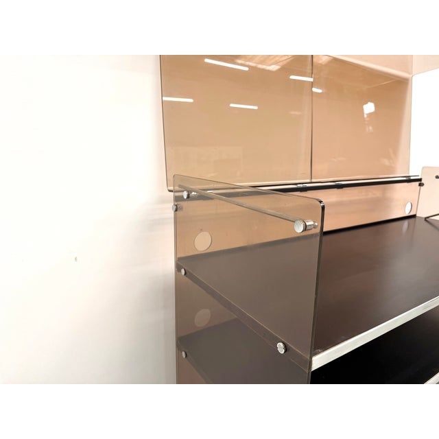 Smoked Acrylic Glass and Aluminum Hi-Fi Cabinet by Eric Maville, France, 1970s For Sale - Image 14 of 18
