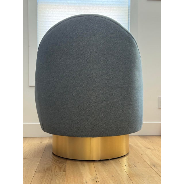 Shine by S.H.O. Shine by s.h.o - Sandrine Chair - Modern Asymmetrical Velvet Lounge Chair With Solid Brass Swivel For Sale - Image 4 of 8