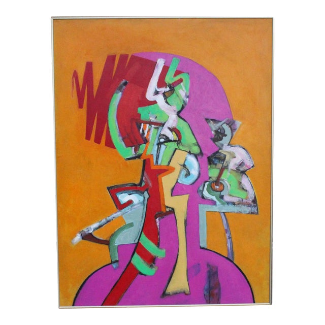 Abstract Mixed Media Painting by James L. Bruch For Sale