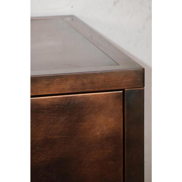 Minimalist Sideboard in Patinated Bronze Metal, 1970s For Sale - Image 18 of 18