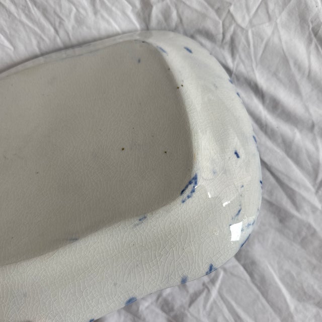 Ceramic 19th Century American Blue Spongeware Serving Platter For Sale - Image 7 of 7
