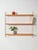 Scandinavian wall shelf system from the 1960s with white lacquered iron uprights and three adjustable oak shelves. Good...