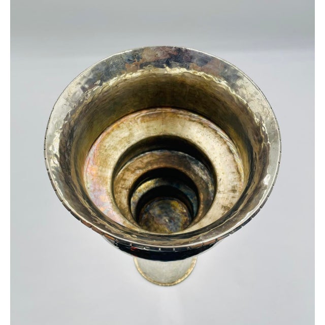 1980s Rare Emilia Castillo Sculptural Silver-Plated Vase or Candle Holder, Mexican For Sale - Image 11 of 17