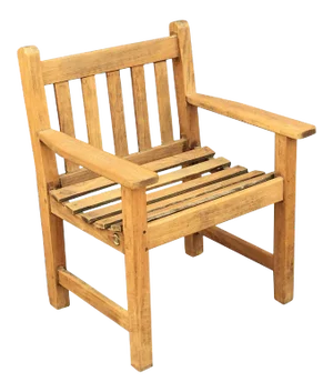 English Lister Chair of Teak for the Garden and Patio