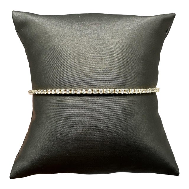 Natural Diamond Tennis Bracelet in 14kt Yellow Gold – 1.83ctw, 7in, New For Sale