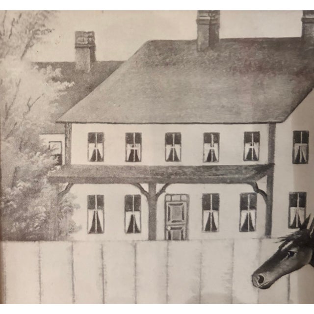 Early 20th Century Reproduction Print Race Horse Charcoal Drawing Signed by Artist For Sale - Image 9 of 11