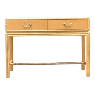 Vintage Coastal Ficks Reed Console Table For Sale