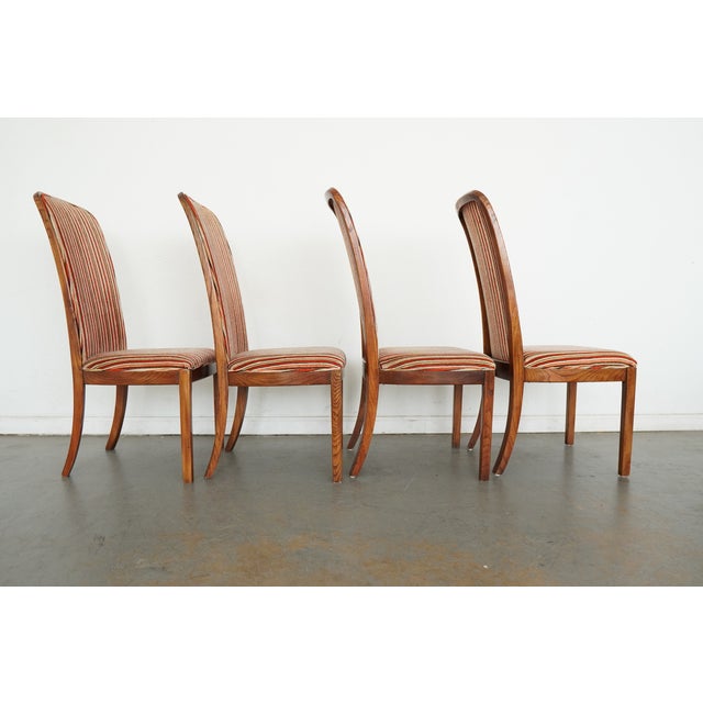 Vintage Attributed to Hickory Manufacturing Co. Burl Wood Dining Chairs (Set of 8) For Sale In Austin - Image 6 of 18