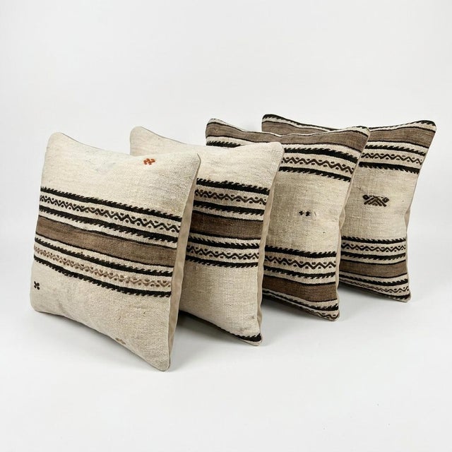 This beautiful 23'' X 23'' pillow cover set was made from authentic Turkish Kilim pieces. Bright colors of wool adorn the...